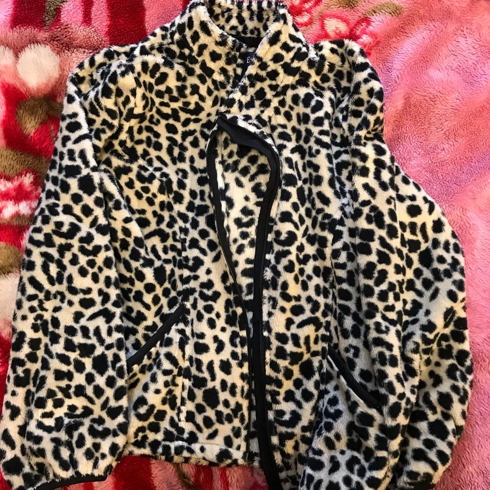 Girls animal print fleece jacket